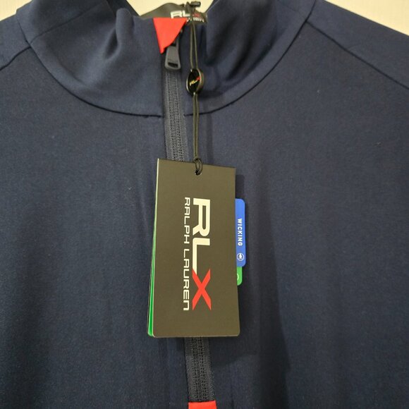 RLX Ralph Lauren Men's 1/4 Zip Performance Wicking Pullover Red‎ Blue Large NWT - Picture 3 of 8